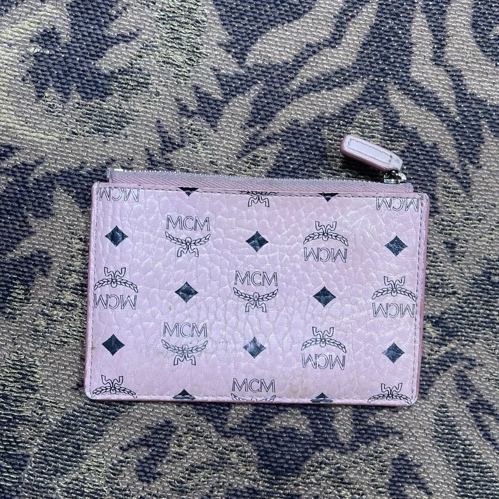 MCM Color Visetos Original Pink Key Pouch Missing Key Loop Made In Korea